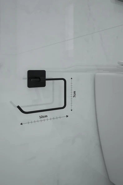 Egem Home Yapışkanlı Siyah Kare Açık Tuvalet Kağıtlık Wc Kağıtlık - Resim 3