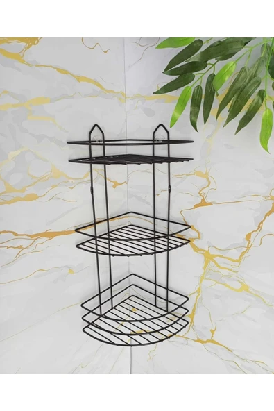 Egem Home Yapışkanlı Paslanmaz Banyo Köşeliği Şampuanlık - 2