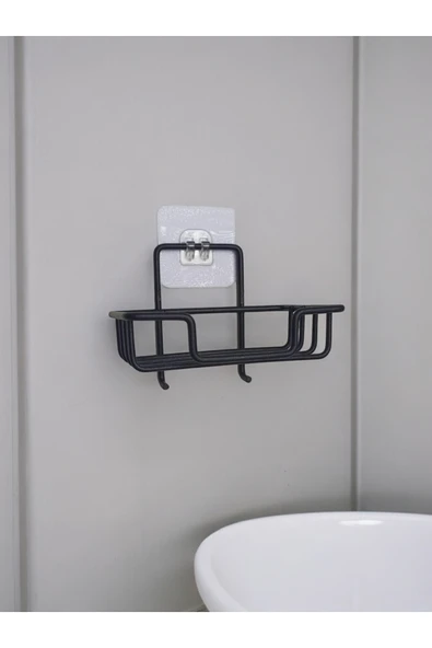 Egem Home Yapışkanlı Kancalı Katı Sabunluk ve Yapışkanlı Fönlük - Resim 3