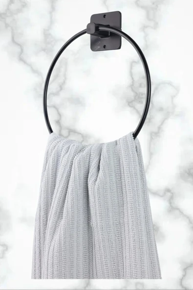 Egem Home Yapışkanlı ve Vidalı Yuvarlak Havluluk Havlu Askısı ve Tuvalet Wc Kağıtlık Pratik Banyo 2'li Set - Resim 5