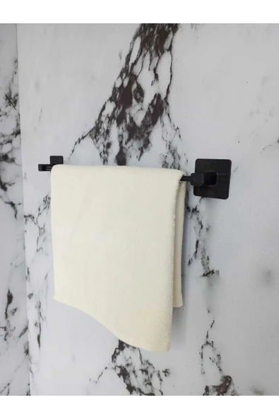 Egem Home Yapışkanlı Siyah Kare Uzun Havluluk - Resim 3