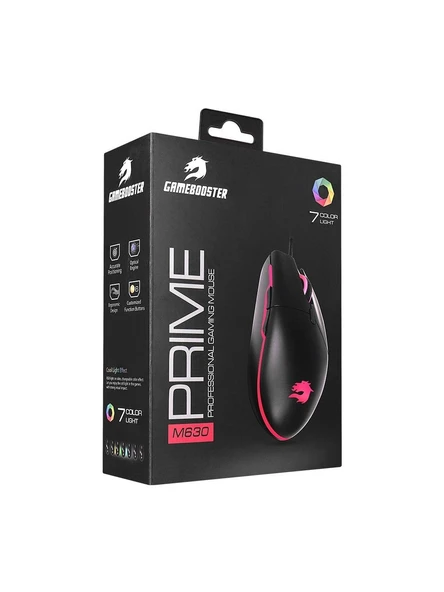 GameBooster GB-M630 USB RGB Led Aydınlatmalı 3200dpi Gaming Optic Siyah Mouse - 7