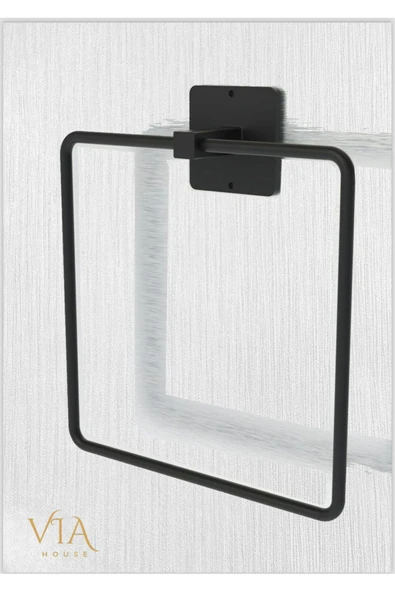 Egem Home Yapışkanlı Siyah Kare Havluluk Wc Tuvalet Kağıtlık Havlu Askısı Banyo Askısı Tuvalet kağıtlık - Resim 3