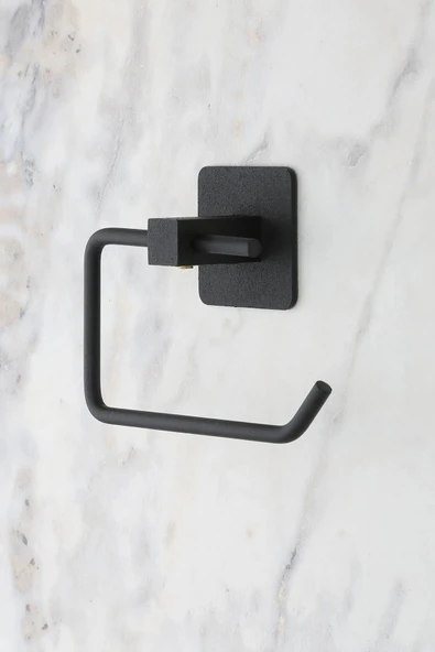 Egem Home Yapışkanlı Siyah Tuvalet Kağıdı Tutacağı/tuvalet Wc Kağıtlık - 2