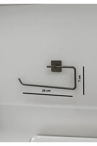 Egem Home Siyah Yapışkanlı Kare Havluluk Ve Solo Havluluk Seti Banyo Seti - Resim 4