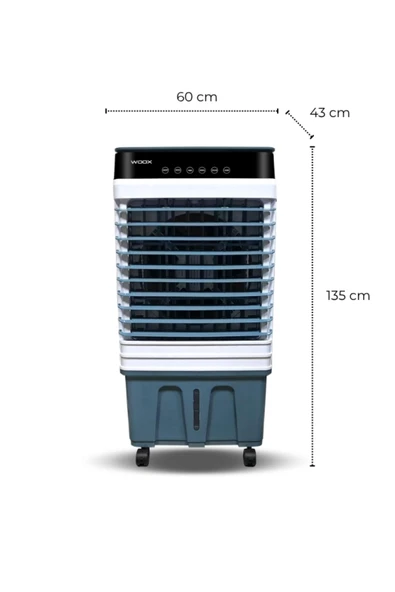 100 Lt Su Kapasiteli, 420 Watt, Otomatik Salınım, Dijital Touch Panel Portatif Hava Soğutucu - 3