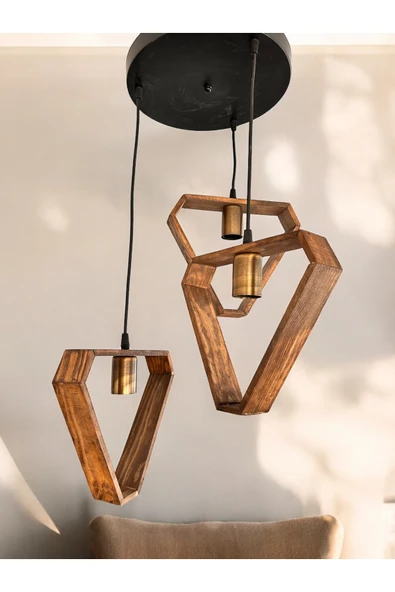 RMD SHOP Luna Ahşap Sarkıt Avize - 3