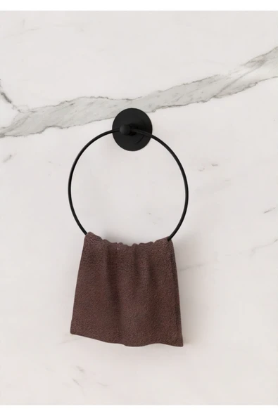 Egem Home Güçlü Yapışkanlı Garantili Siyah Halka Havluluk Havlu Asacağı ürün görseli