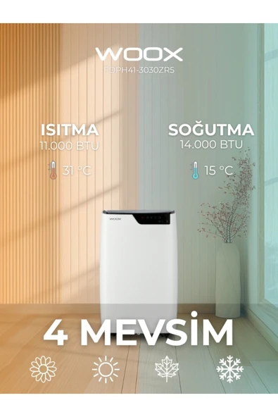 14000btu, Isıtma & Soğutma Özellikli Taşınabilir Mobil Klima - 2