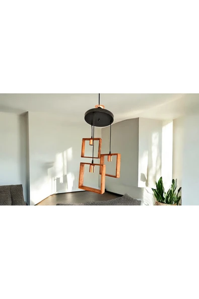 RMD SHOP Alfa Ahşap Sarkıt Avize 3'Lü - 5