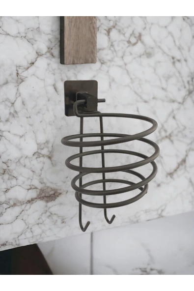 Egem Home Yapışkanlı Siyah Fön Makinesi Askısı Saç Kurutma Makinesi Tutacağı ürün görseli