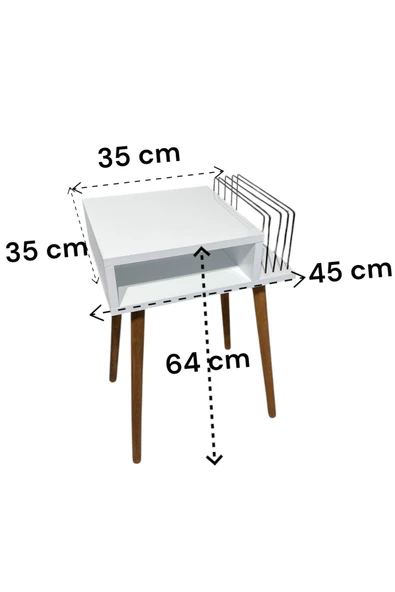 RMD SHOP Plak Ve Pikap Sehpası Ahşap Ayaklı - 4