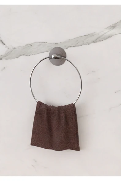 Egem Home Güçlü Yapışkanlı Garantili Krom-Gümüş Halka Havluluk Havlu Asacağı ürün görseli