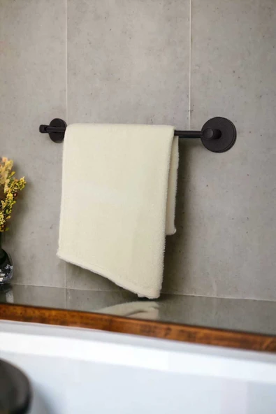Egem Home Banyo Aksesuar Seti, Siyah, Düz Havluluk, K. Tuvalet Kağıtlığı, Bornozluk - Mat Siyah - 3
