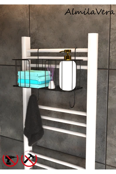 Egem Home Siyah Paslanamaz Kapı Arkası Ütü Ve Ütü Masası Askısı Ütü Düzenleyici Raf