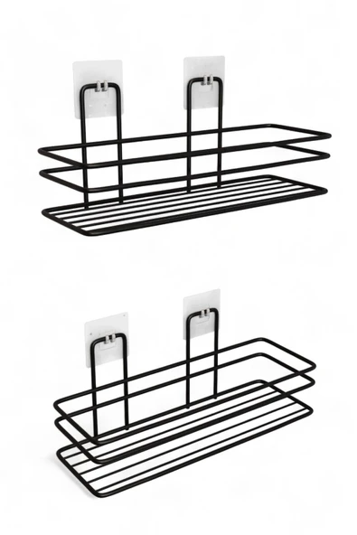 Silkyra 2'li Set, Pratik Ve Şık Yapışkanlı Banyo Şampuanlık Ile Banyonuzda Yer Açın - Resim 3