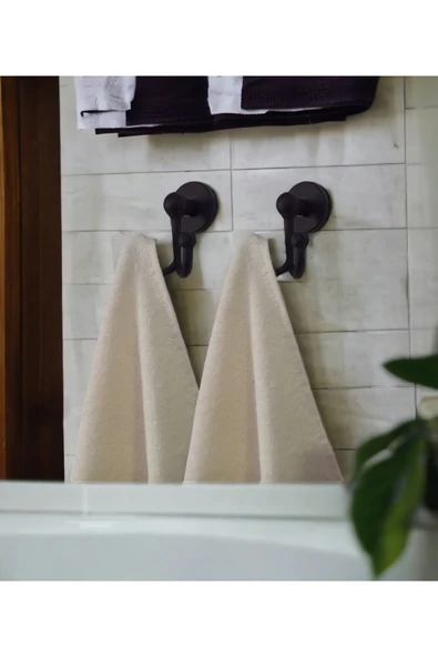 Egem Home Bornozluk, Havlu Askısı 2'li - Mat Siyah - Resim 3