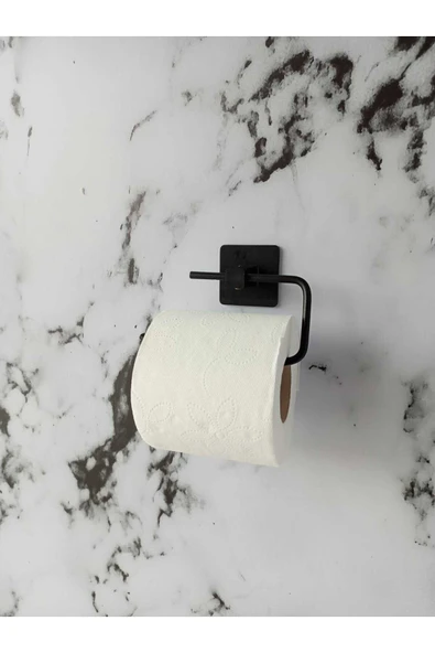 Egem Home Yapışkanlı Siyah Kare Açık Tuvalet Kağıtlık Wc Kağıtlık - Resim 7