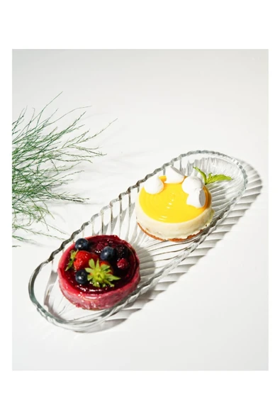 Egem Home Kristal Kayık Tabak Çerezlik Sunumluk Set 8 Adet - Resim 2