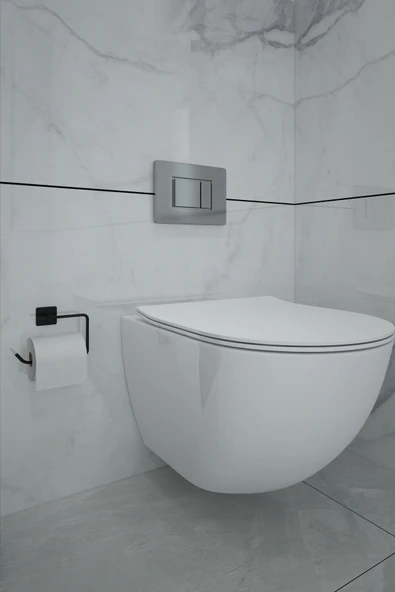 Egem Home Yapışkanlı Siyah Kare Açık Tuvalet Kağıtlık Wc Kağıtlık ürün görseli