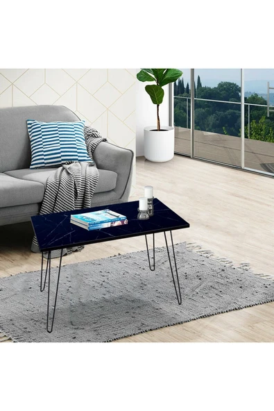 RMD SHOP Royal Katlanır Metal Ayaklı Orta Sehpa (royal Mermer) - 1