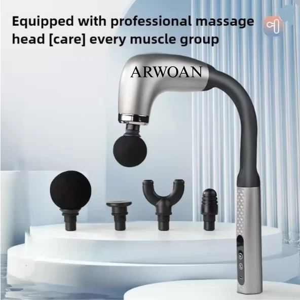 ARWOAN Masaj Tabancası Derin Doku Kas Gevşetici, Sessiz Motor, 4 Başlık Aparatı ile Profesyonel Masaj Cihazı - Resim 3