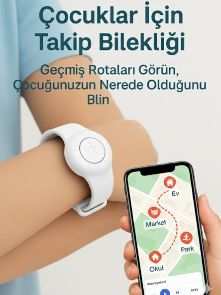 Gözcü Mobil Takip Bilekliği Android Ios Destekli Gps Konum Takibi Alzheimer Çocuk Yaşlı Geçmişe Dönük Takip Cihazı Saati Bileklik Beyaz 23CM (5-10 Dakika Aralıklı Sinyal Alır) - 2