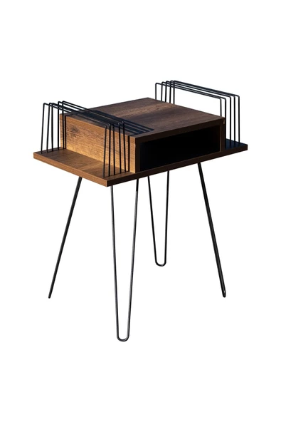 RMD SHOP Dekoratif Plak Ve Pikap Sehpası 2 Li Metal Ayaklı Barok - Resim 3