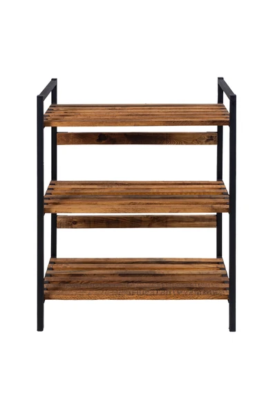 RMD SHOP Kuzey Metal Ayaklı Masif Ahşap Mutfak Dolabı Rafı-ayakkabılık -kitaplık-çiçeklik - 2