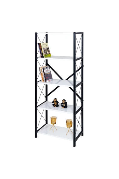 RMD SHOP LONDON 5 Raflı Metal Ayaklı Dekoratif Kitaplık - 3