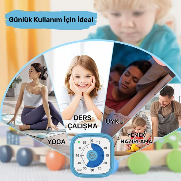 NPO Mutfak,Ders,Yemek için 60dk Analog Alarm Zamanlayıcı,Pomodoro Öğrenci Motivasyon Saati - 6