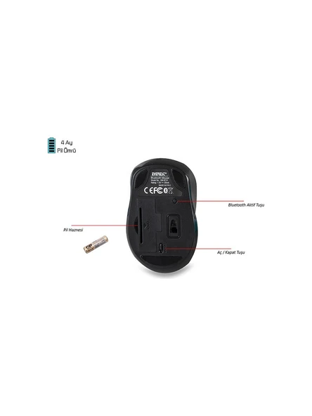 Everest SM-BT31 Siyah Bluetooth Kablosuz Mouse - 4