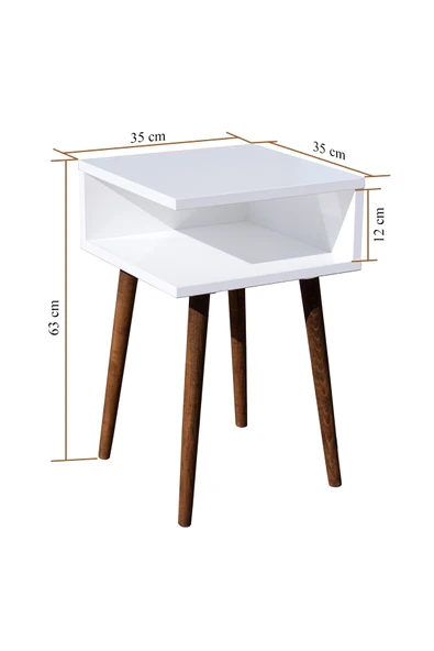 RMD SHOP Eymen Ahşap Ayaklı Yan Sehpa (köşe Sehpa) - 4
