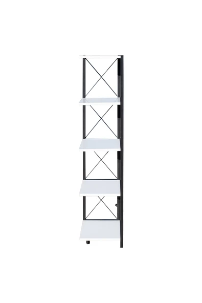 RMD SHOP Köşe Kitaplık Ve Aksesuar Rafı Metal Ayaklı Beyaz - 3