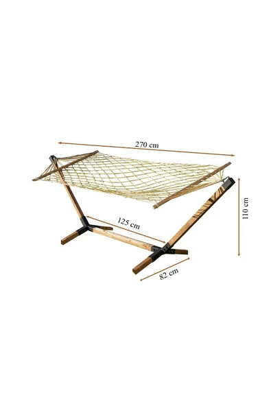 RMD SHOP Metal Ayaklı Ahşap Hamak Ayağı Kayın Gürgen - 2