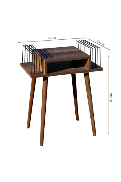 RMD SHOP Plak Ve Pikap Sehpası 2 Li Barok Ahşap Ayaklı - Resim 2