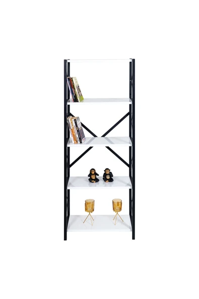 RMD SHOP LONDON 5 Raflı Metal Ayaklı Dekoratif Kitaplık - 4