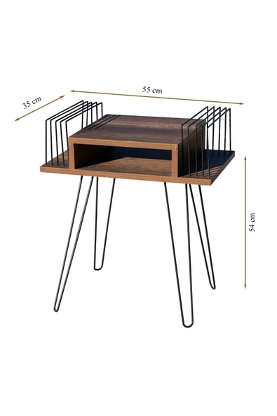 RMD SHOP Dekoratif Plak Ve Pikap Sehpası 2 Li Metal Ayaklı Barok - Resim 2