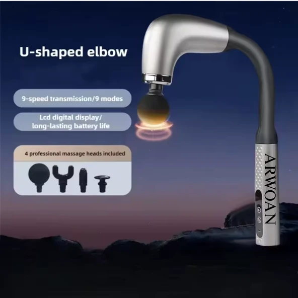 ARWOAN Masaj Tabancası Derin Doku Kas Gevşetici, Sessiz Motor, 4 Başlık Aparatı ile Profesyonel Masaj Cihazı - Resim 2