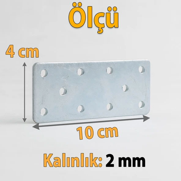 Mobilya Dolap Duvar Sabitleme 10 ADET Metal Köşebent Düz Gönye 40x100 mm Bağlantı Aparatı - Resim 4