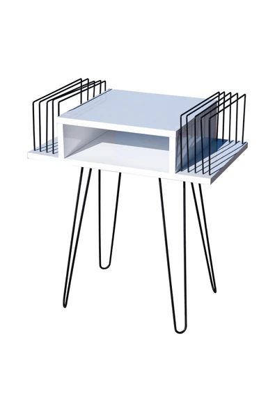 RMD SHOP Dekoratif Plak Ve Pikap Sehpası Metal Ayaklı - 5