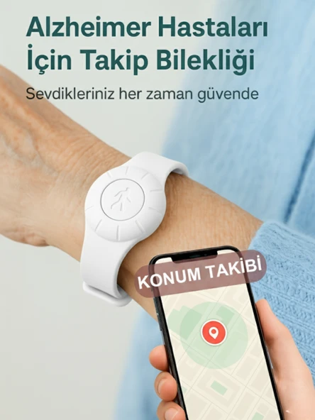 Gözcü Mobil Takip Bilekliği Android Ios Destekli Gps Konum Takibi Alzheimer Çocuk Yaşlı Geçmişe Dönük Takip Cihazı Saati Bileklik Beyaz 23CM (5-10 Dakika Aralıklı Sinyal Alır) - 4