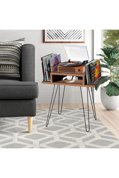 RMD SHOP Dekoratif Plak Ve Pikap Sehpası 2 Li Metal Ayaklı Barok ürün görseli