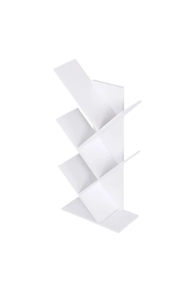 RMD SHOP Dekoratif Mini Masa Üstü Kitaplık Beyaz - 3