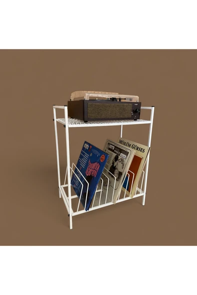 RMD SHOP Iron Plak Ve Pikap Sehpası Beyaz - 5