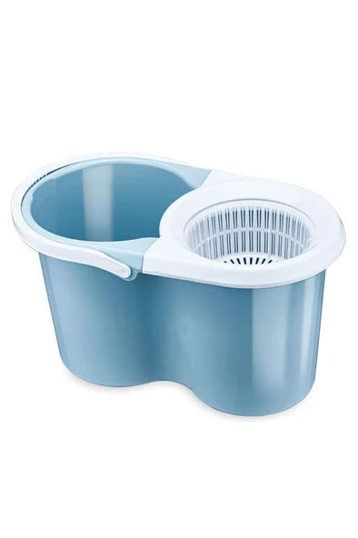 F139 Balerina Otomatik Sıkma Temizlik Seti, Döner Başlıklı Mikrofiber Temizlik Mop Seti Mavi - Resim 2