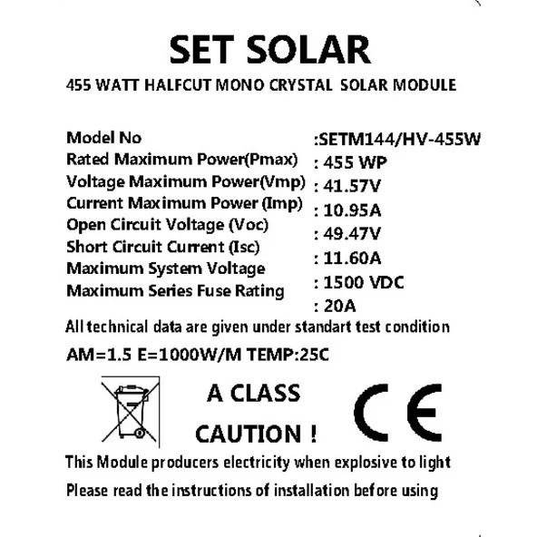 455 W HALF CUT MONOKRİSTAL GÜNEŞ PANELİ - Resim 2
