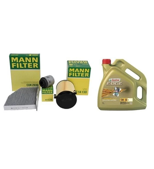 Mann Volkswagen Golf 5 1.4 TSI Periyodik Bakım Seti +Castrol edge 5w30 4lt 2025 ürün görseli