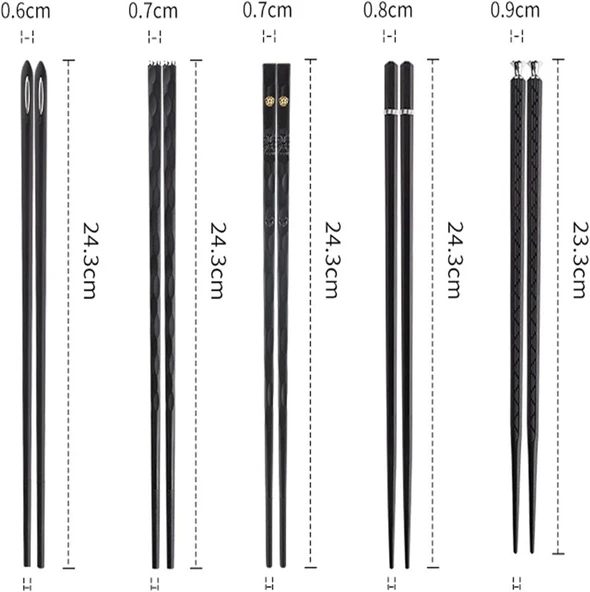 Valkyrie Lüks Japon Tarzı 5'li Çubuk SetiSiyah Özel Tasarım Kaymaz ve Dayanıklı - 4