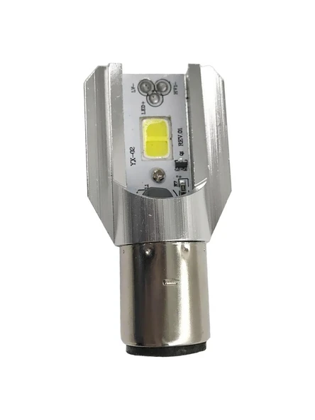 Motosiklet BA20D Dc 12-60 V 12 W 6500K Cob LED Uzun / Kısa Işık Far Ampul Beyaz (Bosch Tipi) - Resim 6